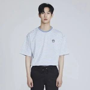 [버커루]남성 16수 노말 스트라이프 루즈핏 R넥 TS(B222TS050P)