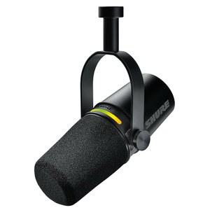 슈어 MV7 팟캐스트 다이내믹 마이크 OBS , 향상된 오디오, LED 터치 패널, USB-C 및 XLR 출력, 자동 레벨 모드, 디지털 팝 필터, 리버브 효과, 팟캐스트, 스트리밍, -블랙