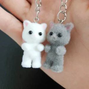 큐티 고양이 커플키링 인형 열쇠고리