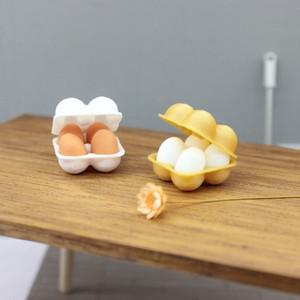 1:12 인형의 집 시뮬레이션 계란 주방 음식 장식 미니어처 상자 생활 장면 액세서리 신제품