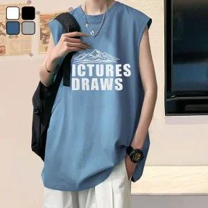 [리빌모아]여름 남자 마운틴 오버핏 데일리 나시 티셔츠 DMS TS5 SBM063_P404392433