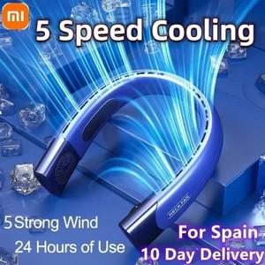 Xiaomi 2025 교수형 목 팬 6000mah 휴대용 에어컨 Type-C USB 충전식 공기 냉각기 여름용 5 속도