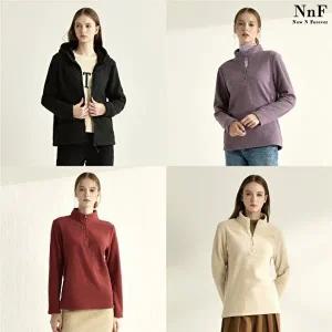[NnF](초특가) 여성 기모 플리스 집업 4종(보아퍼 후드집업1종+하프넥집업3종)