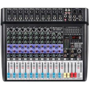 벨링톤, 12채널 블루투스 프로페셔널 오디오 믹서 DJ 사운드 콘솔 USB MP3 녹음 10 XLR 마이크 잭 7 밴드 EQ 48V 팬텀 파워 스테레오 16비트 디지털 멀티 FX 프로세서(BR-124MX)