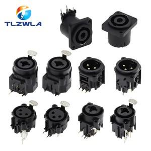 1PCS 3pin XLR 암 소켓 커넥터 패널 마운트 믹서 마이크 오디오 스피커 플러그 어댑터