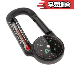 다기능 온도계 전문가용 하이킹 나침반 미니 알루미늄 합금 카라비너 3 in 1