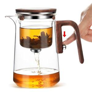엔찬티 티 포트 - 800ml/27.1온스 마법 유리 티포트, 자기 수분 분리 디자인, 느슨한 잎과 허브 차를 위한 체가 있는 붕규산 인퓨저 포트, 메이커에 이상적입니다