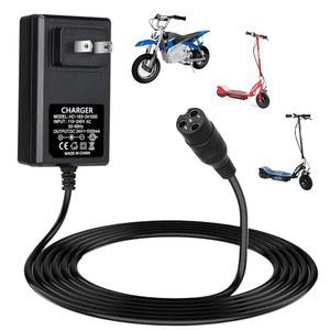 면도기용 24V 전기 스쿠터 충전기 E300 E200 E150 E125 E100 MX350 더트 바이크 포켓 모드 스포츠 쿼드 모터사이클 면도기 3-프롱 인라인 여성용 배터리 전원 코드