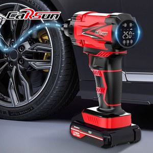 셀프 타이어 공기압 측정기 Carsun 전기 휴대용 에어 공기 펌프 무선 주입기 팽창기 12V 150PSI 인젝터 자전거 자동차 오토바이 바이크 압축기