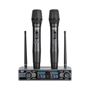 SGPRO 듀얼 핸드헬드 무선 마이크 시스템 262피트 90 프리셋 UHF 주파수, 바디팩, 헤드웨어 및 라발리에 라이브 공연, 노래방, DJ, 교회, 교실 PA 시스템(D-332H)