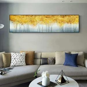 황금나무액자 침실 머리맡 거실 벽화 돈나무 그림 액자 A타입 - 30x120cm