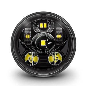 진정한 모드 5.75인치 (5 3/4) 할리 데이비슨용 LED 헤드라이트 [블랙 피니시] 다이나 스트리트 밥 슈퍼 와이드 글라이드 로우 라이더 나이트 로드 트레인 소프트테일 스포츠