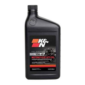 K&N 풀 합성 모터사이클/ATV 오일: 10W-40 프리미엄 엔진 보호, 1 qt