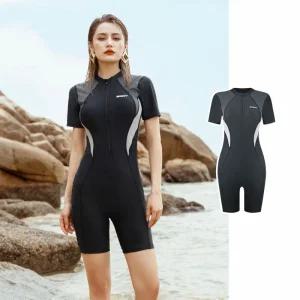 여자 실내 수영복 빅사이즈 아쿠아로빅 5부 반팔 전신