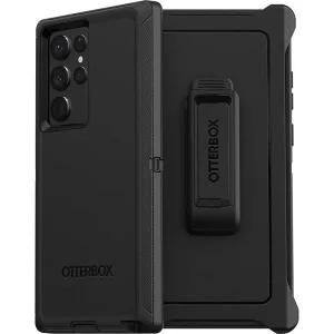 오터박스 OtterBox 갤럭시 S22 울트라 디펜더 시리즈 케이스 - 블랙, 견고하고 내구성, 포트 보호, 홀스터