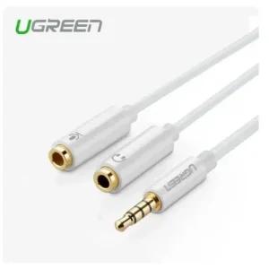 Y젠더 Y잭 이어폰 마이크 헤드셋 UGREEN 어댑터 헤드폰 Y 분배기 케이블 35mm AUX 스테레오 오디오 남성 2