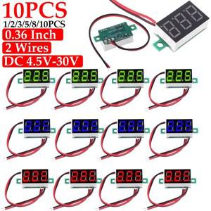 미니 소형 디지털 전압계 모듈 볼트 계량기 2 와이어 0.36 인치 LED 스크린 DC 4.5V-30V 자동차 모바일 전