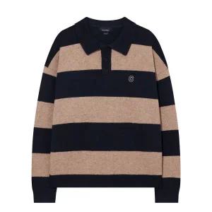 커버낫 COVERNAT 스트라이프 카라 니트 Navy CO2503KT11NA 370320