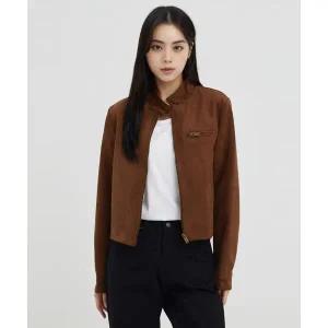 SPAO 신세틱레더 여성 스탠칼라 스웨이드 재킷SPJLF49W14 SPJLF49W14