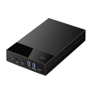 3.5 2.5인치 SATA SSD HDD용 LINKEET 외장 하드 드라이브 인클로저, USB 3.0에서 도킹 스테이션, 2A1C 멀티 포트 허브(12V/2A 전원 어댑터 ), 최대 20TB, UASP, 트림, 블랙 지원