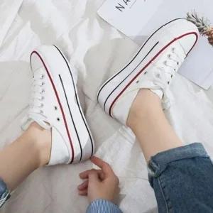 여성 통굽 데일리 패션 키높이 클래식 깔끔한 디자인 캔버스운동화 캔버스화 이쁜신발
