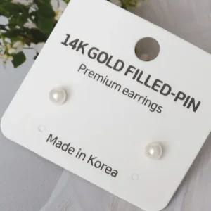 14K 골드필드 핀 미니 진주 귀걸이 골드필드귀걸이 일자침귀걸이 핀귀걸이 진주귀걸이