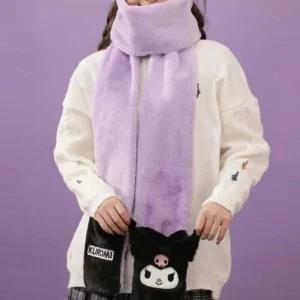 여성 겨울 목도리 귀여운 캐릭터 디자인 따뜻한 방한 장갑 털목도리 캐릭터목도리