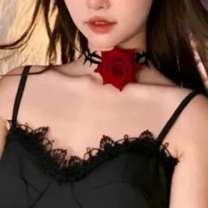 장미 초커 쵸커 마틸다 셀프웨딩 로즈 꽃 시크 목걸이 초커 초커목걸이 레이스초커