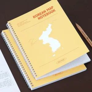 혼자공부 한국사 지도 노트 B5  한국지도)  오렌지) 학용품 캐릭터공책
