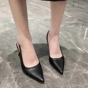 여성 정장 블로퍼 뮬 스틸레토 슬링백 스트랩 힐 구두 뾰족구두여성하이힐