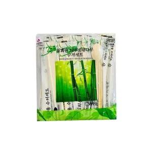 일회용 나무 대나무 수저세트 50p