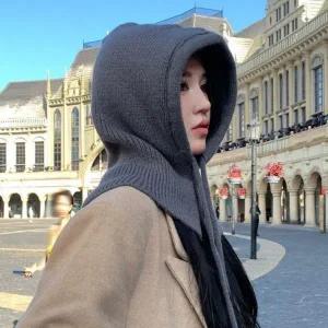 [콩심팥심]방한 후드 넥워머 니트 따뜻한 바라클라바 목토시