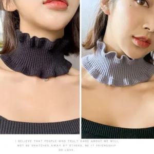 페이크 목폴라 쁘띠 넥워머 골프 니트 공갈 넥스카프 니트넥워머 여자반목티 공갈목폴라