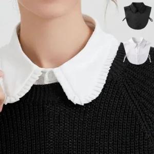 둥근카라 레이어드 페이크카라 가짜 이너 셔츠 2색 세련된코디 페이크블라우스