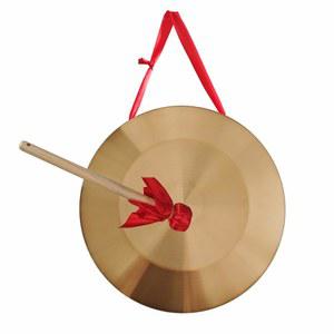 WSWECCL 지름 12.6인치(32cm) 공악기, 중국 전통 구리 합금 징, 가정, 사무실, 축하, 파티 및 축제를 위한 나무 망치와 빨간 매달린 리본이 달린 타악기