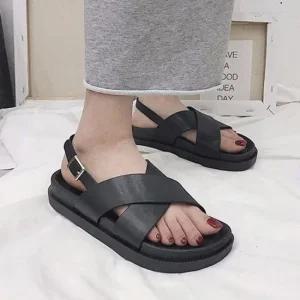 여성 샌들형 X자 스트랩 샌들 여성쪼리 여름신발 끈샌들 바다슈즈