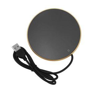 스마트 커피 머그 워머, 3단계 온도 설정 USB 전원 음료 컵 워머 가정용 주방 사무실 책상용(골드)
