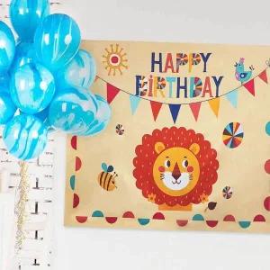 [셀러에이드]대형 패브릭 생일파티 축하 현수막 포스터 동물친구