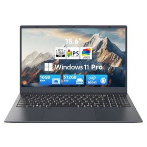 블루잉 15.6인치 노트북, 윈도우 11 16GB RAM, 512GB SSD(2TB까지 확장 가능), 인텔 쿼드코어 N5095(최대 2.9GHz), 1080P FHD 디스플레이, 지문, 백라이트 KB, Wi-Fi 5, BT5.0, 쿼드 스피커