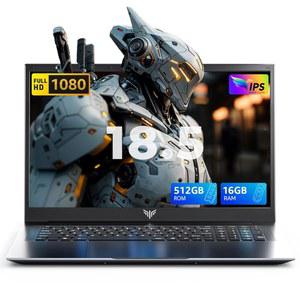 18.5인치 Windows 11 PRO가 탑재된 노트북, 8000mAh 배터리, 인텔 N150 쿼드코어 프로세서 최대 3.6GHz, 16GB DDR4 RAM 512GB SSD, WiFi 5, 풀 HD IPS 디스플레이, 2025년 업무용 노트북 비즈니스 오피스용