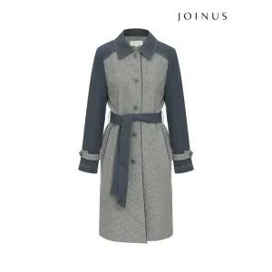 [조이너스]데님배색 체크 트렌치코트-JS23HC2007799D