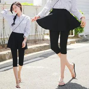 [퍼스트클로] 여름 코튼 면 플레어 7부 치마 레깅스 빅사이즈 스판