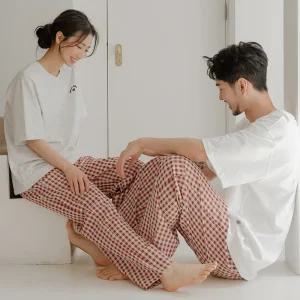 [30%] 파란 가을맞이 커플잠옷 파자마 홈웨어 긴팔 반팔 순면 원피스