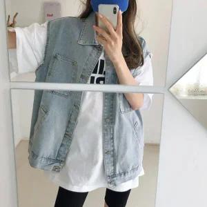 [하프클럽/]루브 박시핏 데님 조끼