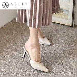 [기타][애슬릿] 스틸레토 여성 심플 하이 힐 뮬 슬리퍼 7cm