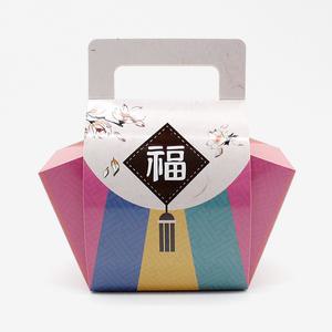 추석 송편떡상자 선물포장 색동복주머니 상자 소(핑크)1개,20개