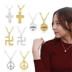 여자 도금 펜던트 백금 금색 미니멀리즘 목걸이