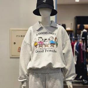 [클라이드앤] 여성 스누피 카라 티셔츠 FODTS972F_DG