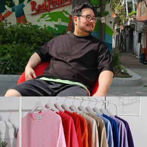 남자 빅사이즈 오버핏 데일리 무지 기본 반팔 면 티셔츠 ET 코튼 20컬러 여름 단색 베이직 라운드넥 큰옷