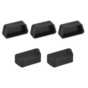 Uxcell 5pcs 15x7mm 실리콘 VGA 포트 방진 스토퍼 캡 커버 DB9 RS232 용 검정색 먼지 플러그 보호기